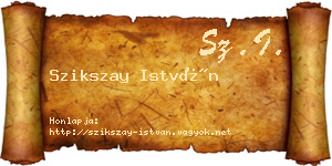 Szikszay István névjegykártya
