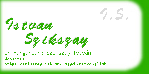 istvan szikszay business card